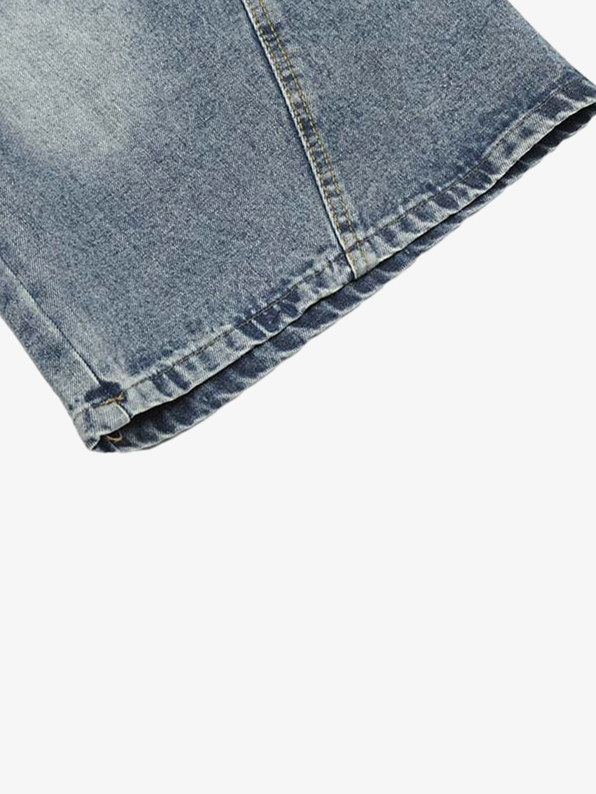 Camouflage Patchwork Denim Cargo Shorts