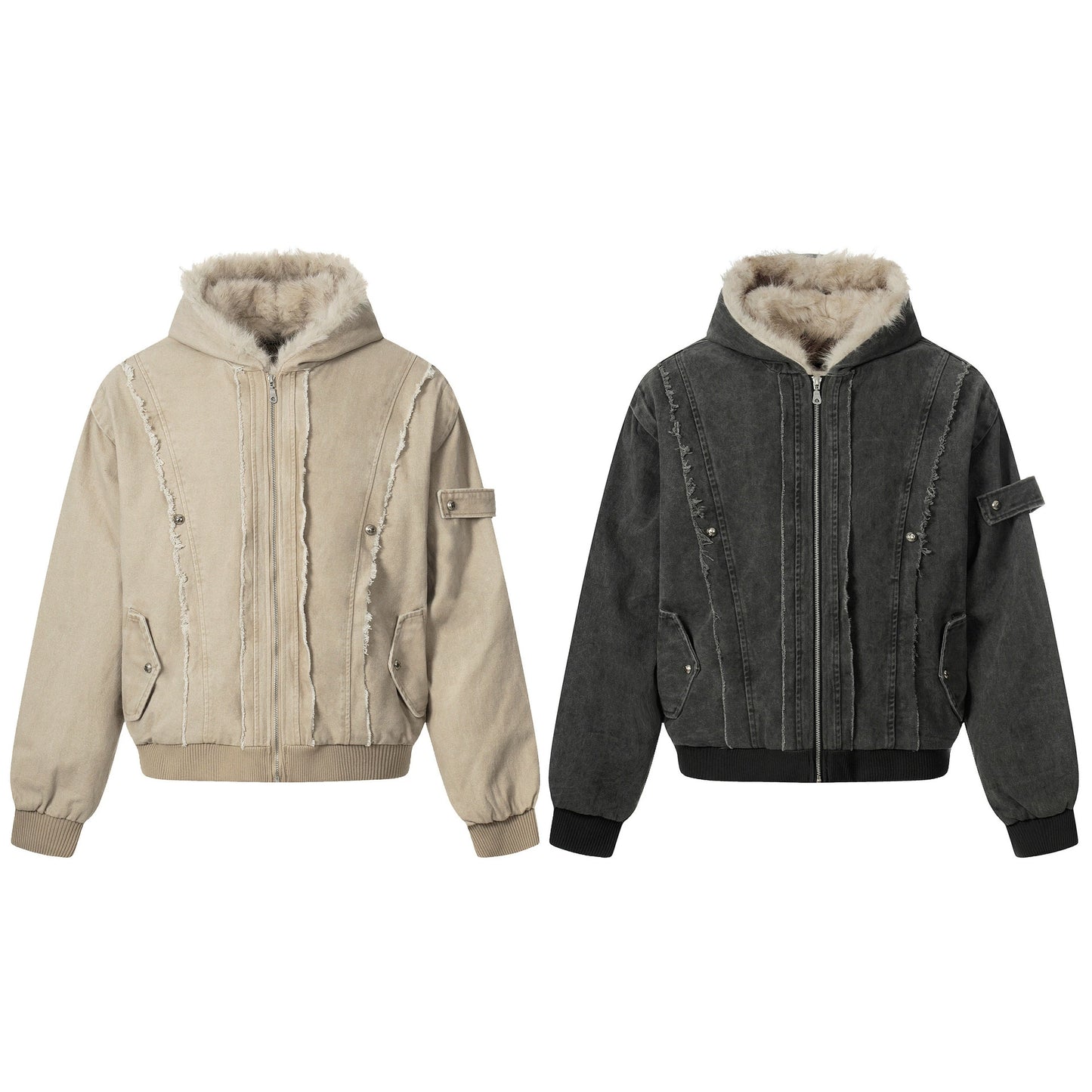 Raw-Edge Utility Jacket