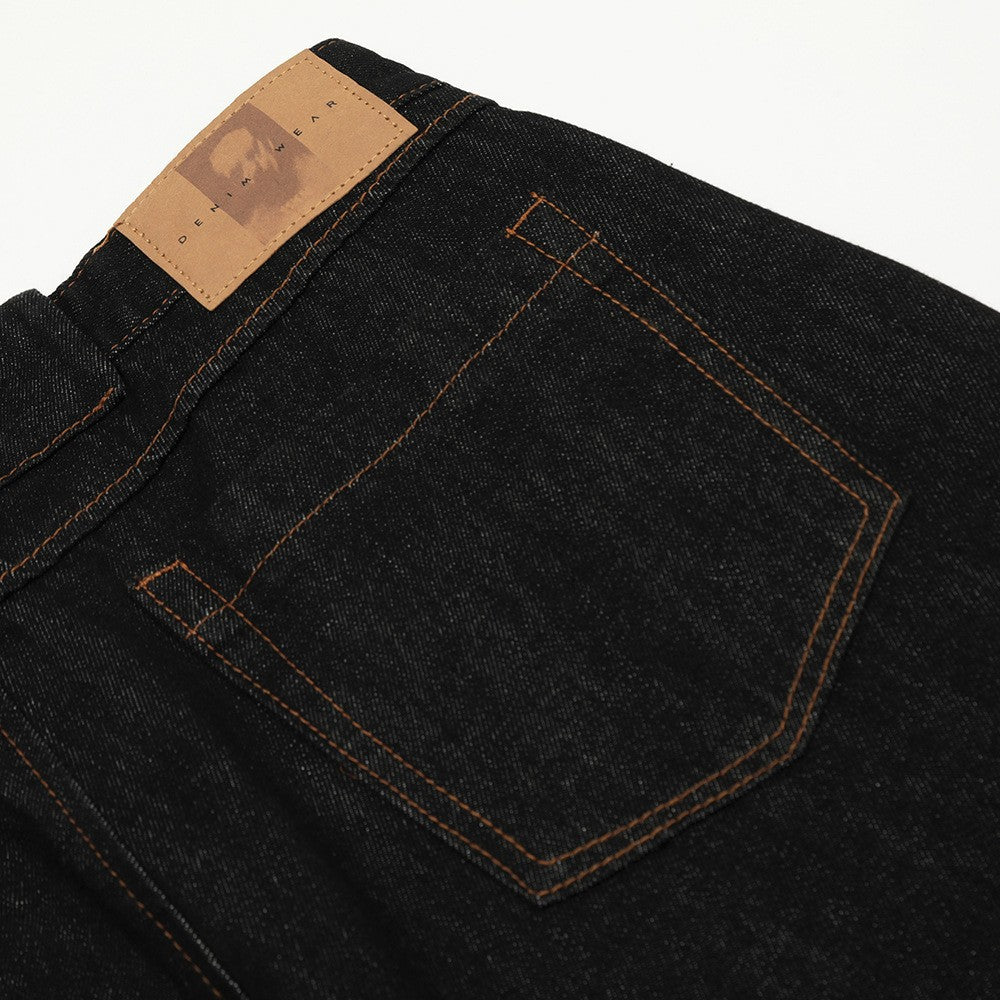 Wide-Leg Casual Pants with Topstitched Split Design