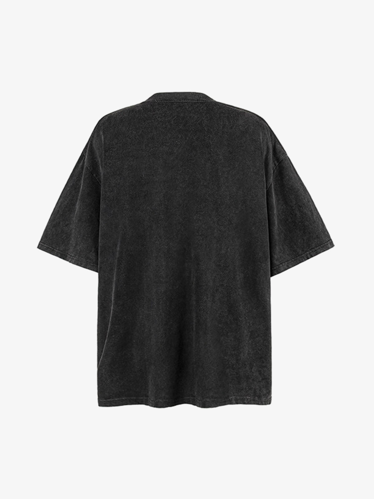 Distressed Graphic Tee with Washed Finish