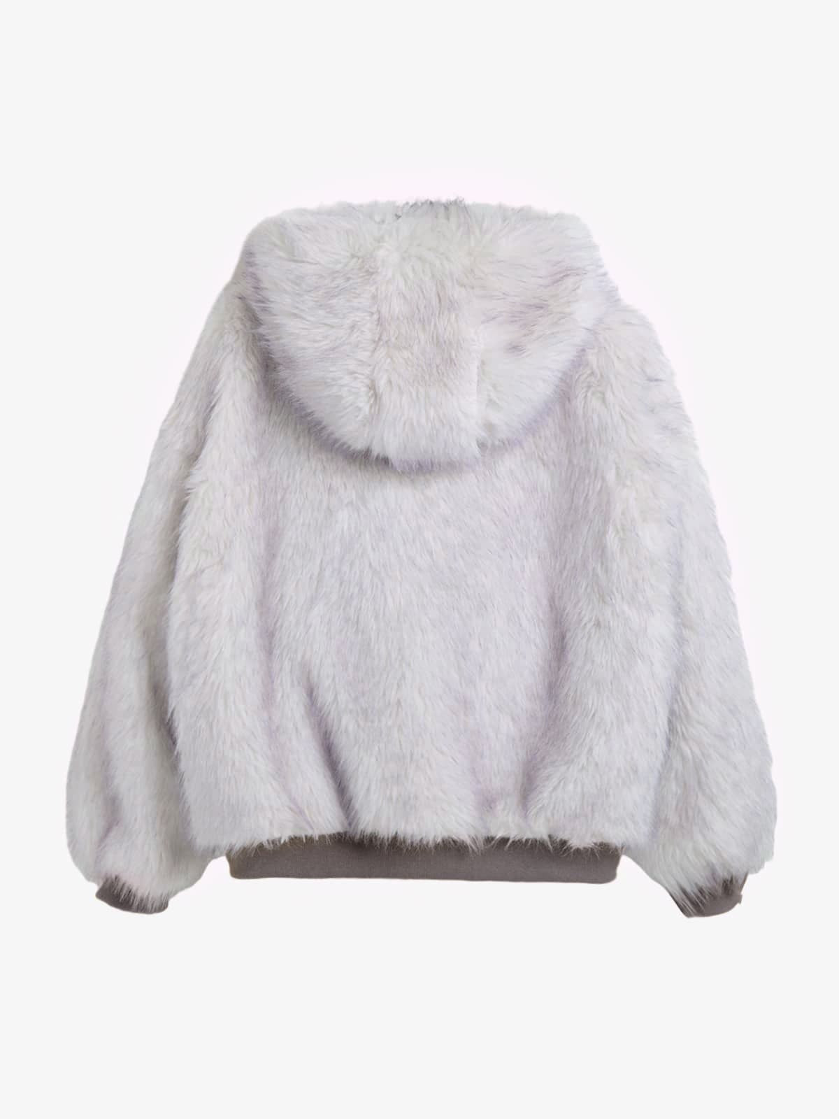 Reversible Oversized Fur Hooded Jacket