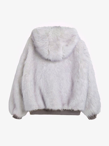 Reversible Oversized Fur Hooded Jacket
