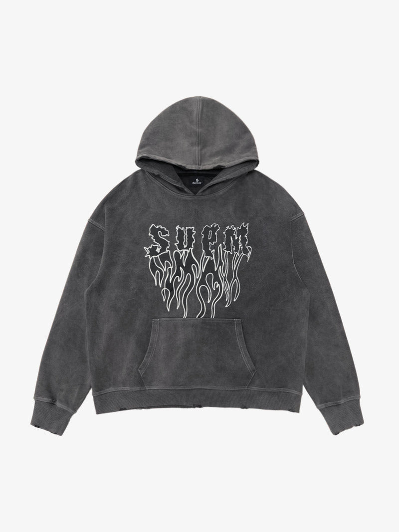 Original Distressed SPMD Graphic Cotton Hoodie
