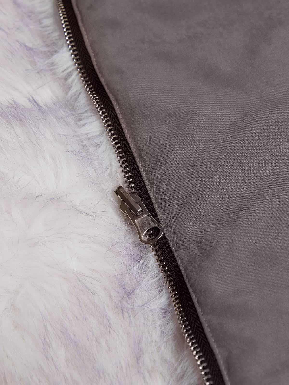 Reversible Oversized Fur Hooded Jacket