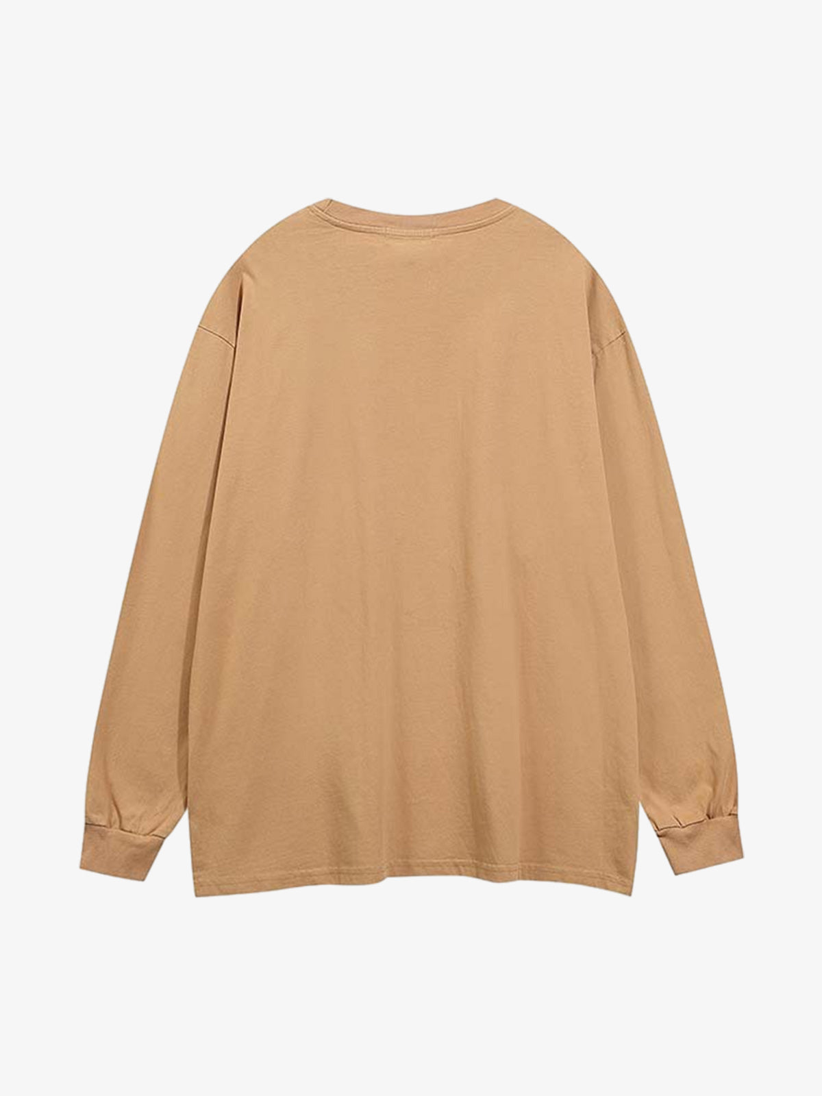 Distressed Gradient Long Sleeve T-Shirt with Letter Print