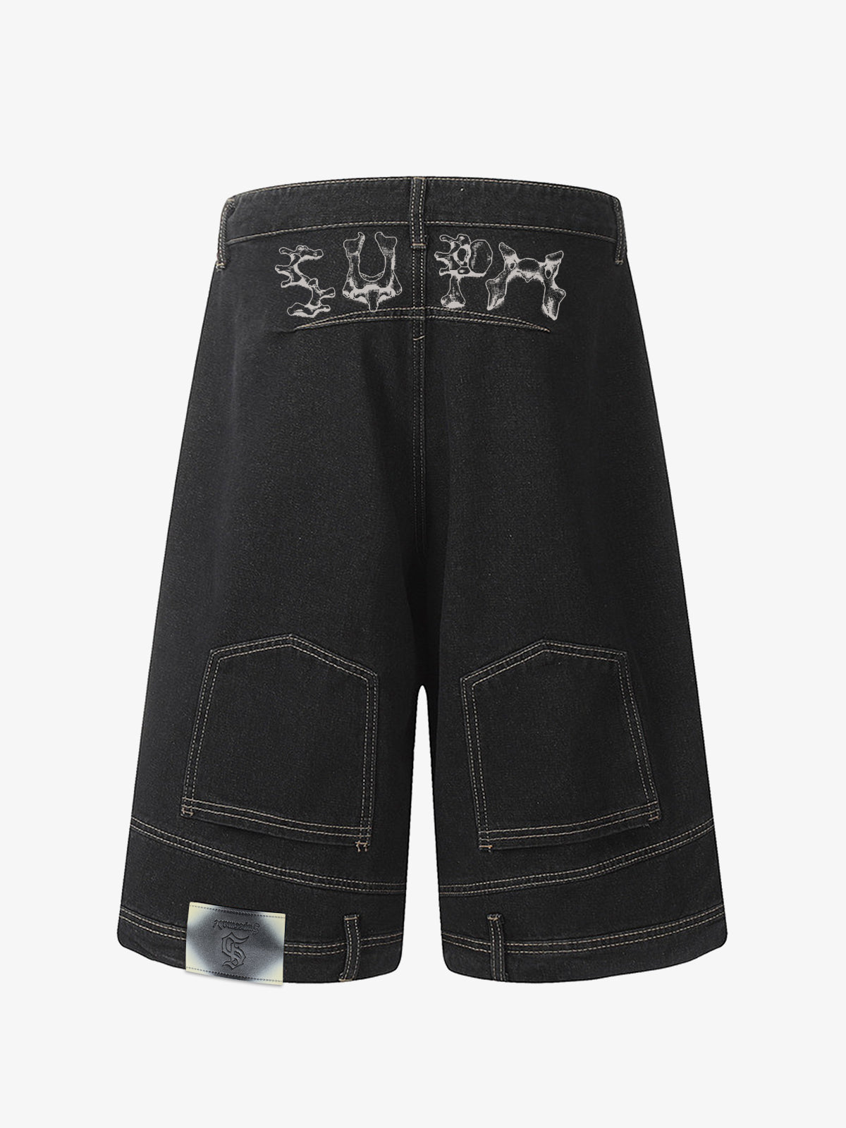 Distressed Waistband Hem Denim Shorts