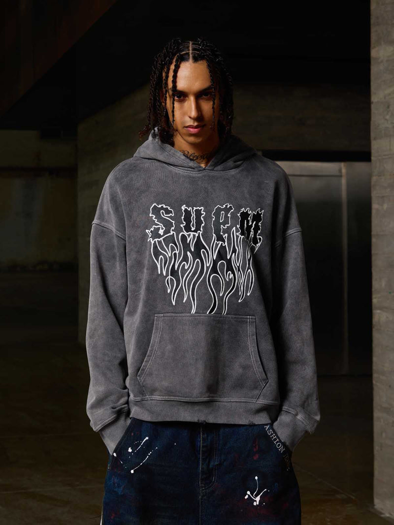 Original Distressed SPMD Graphic Cotton Hoodie