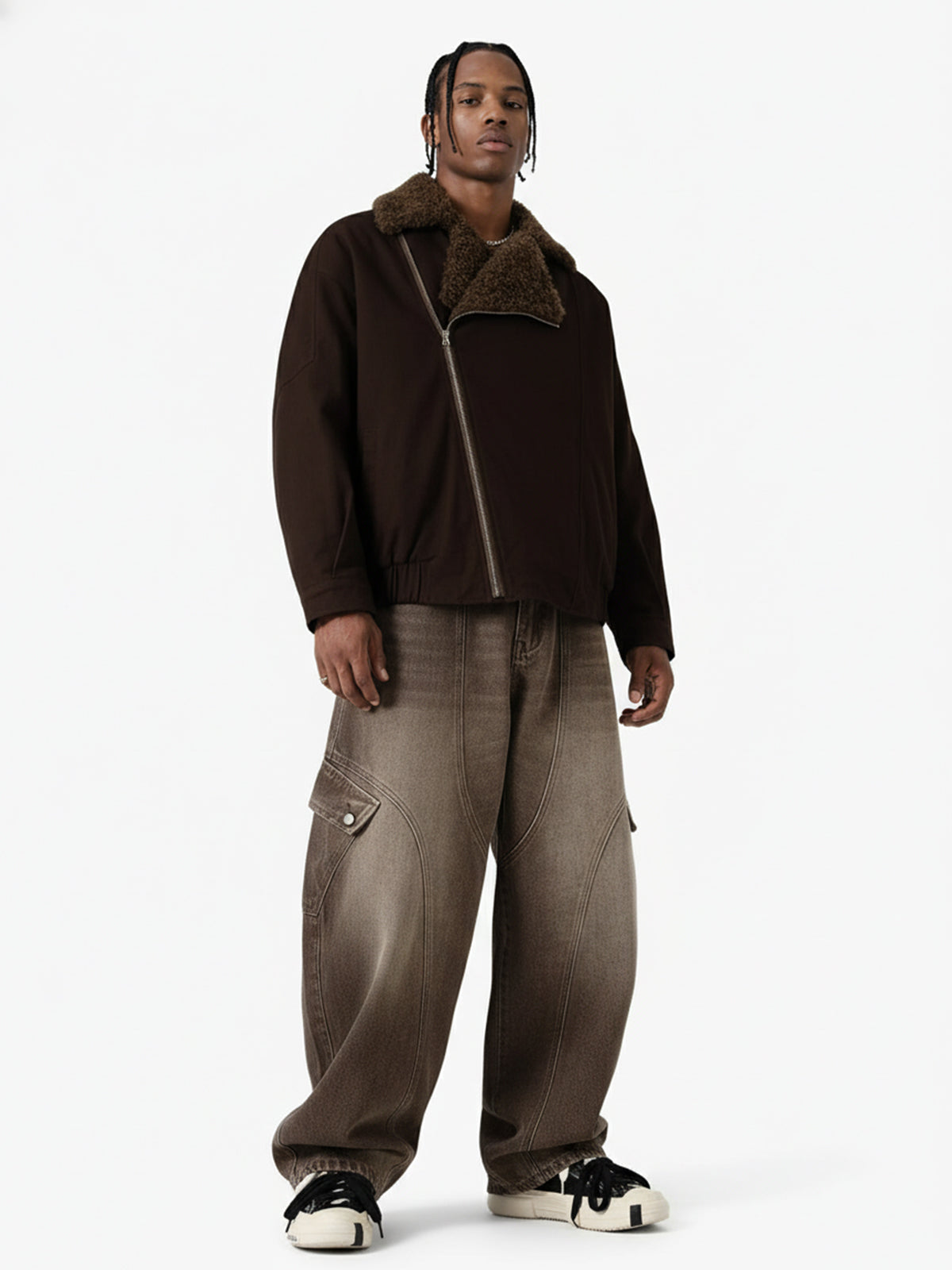 Oblique Zip Quilted Jacket