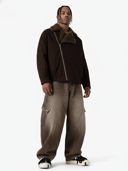 Oblique Zip Quilted Jacket