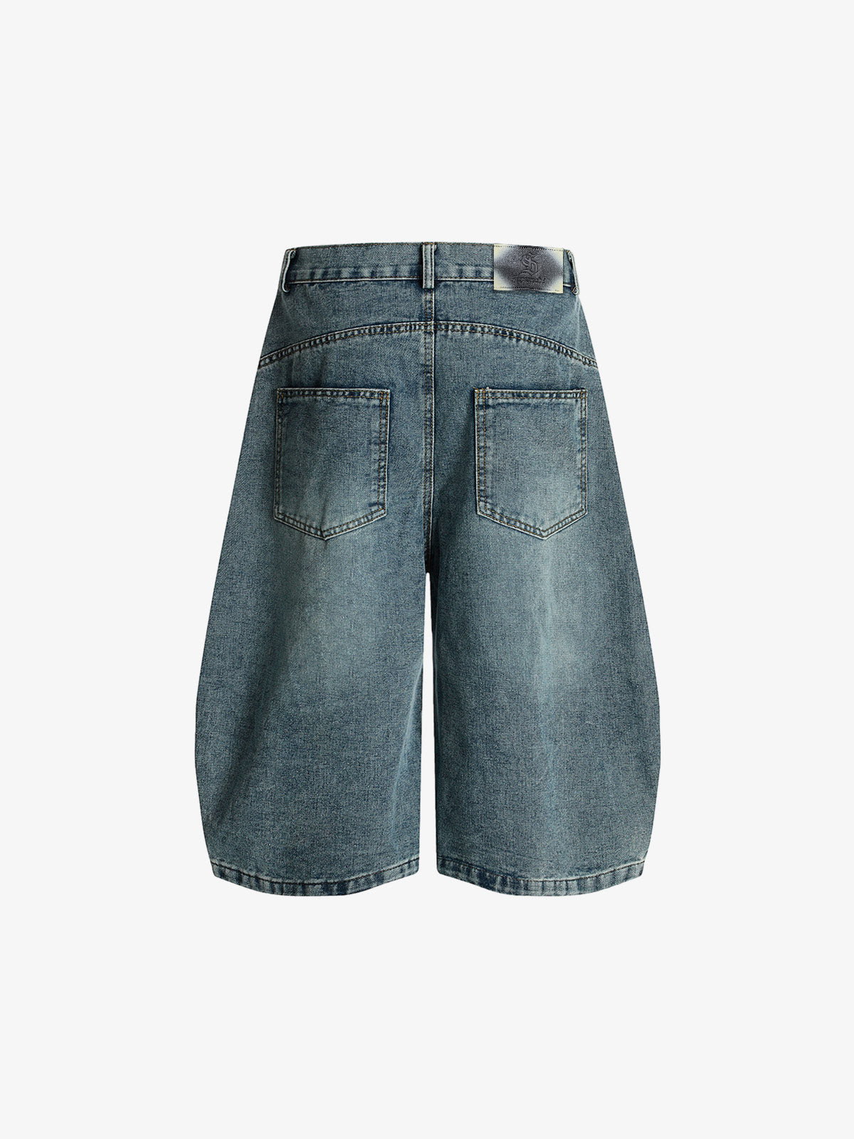 Faded Striped Wide-Leg Denim Jorts