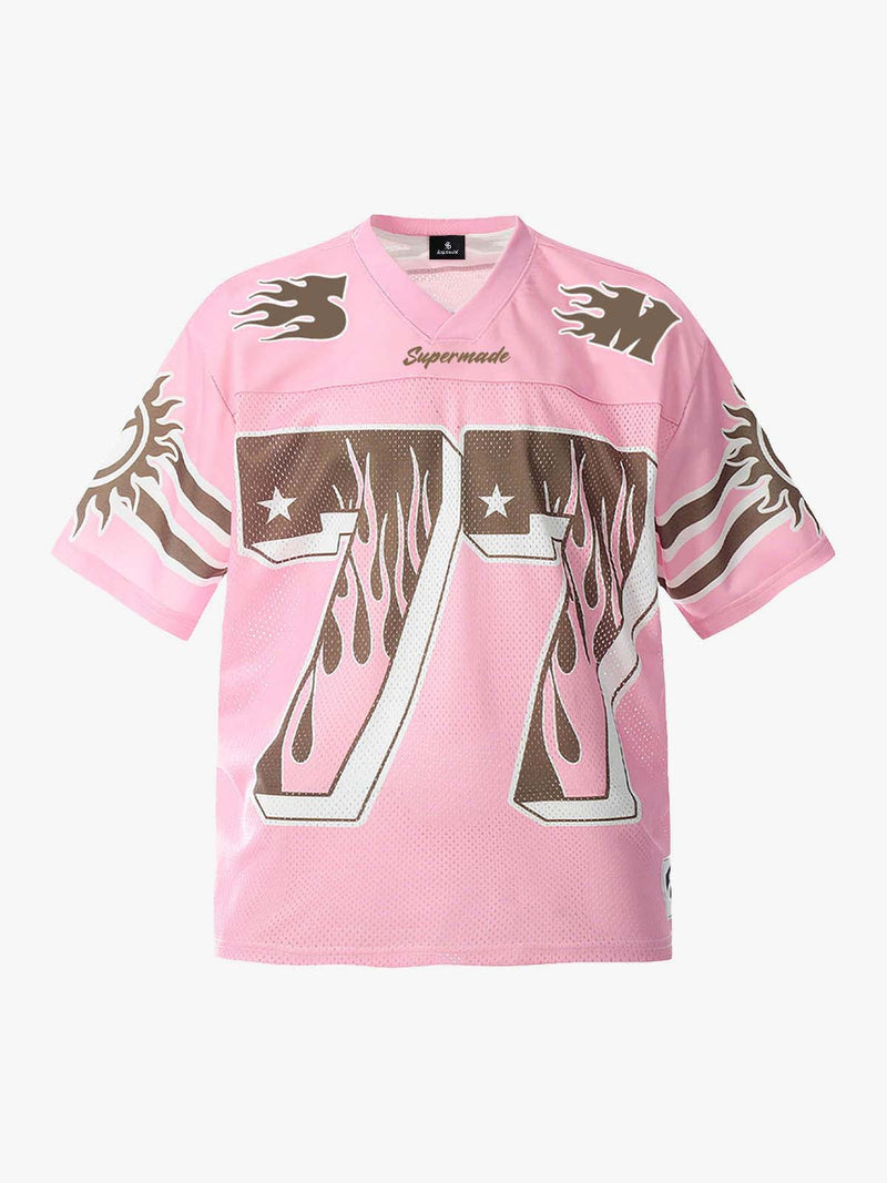 Pink Flame Print Jersey T-Shirt