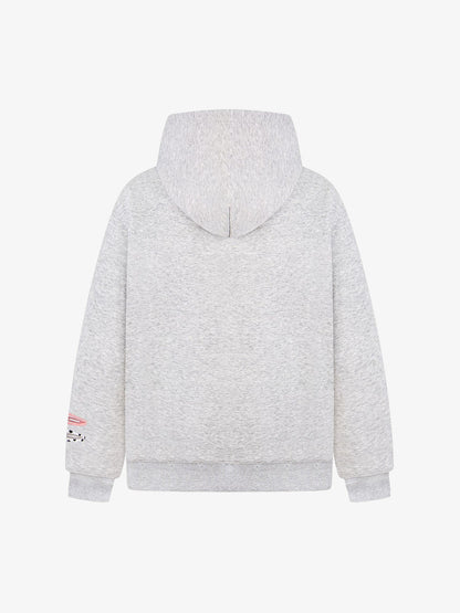 Detachable Hair Clip Decoration Zip Up Hoodie