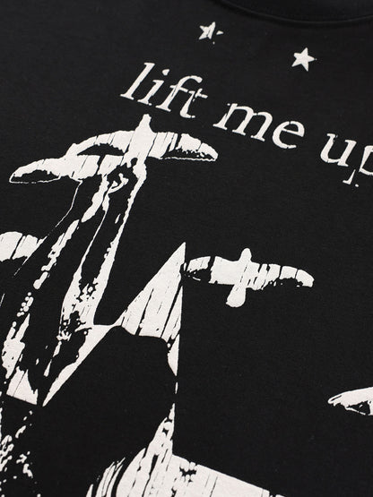 Vintage Star Pattern Long-Sleeve Tee