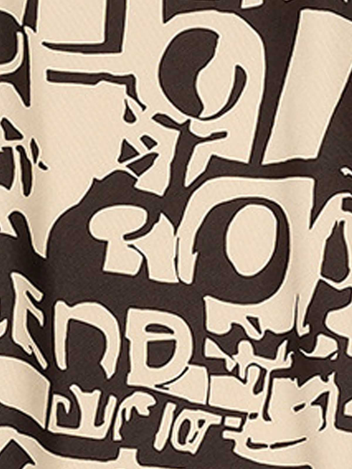 Raw Edge Sleeveless T-Shirt with Graffiti Graphic and Contrast Trim
