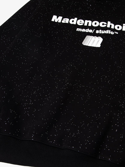 Simple Letter Print Sparking Loose Hoodie