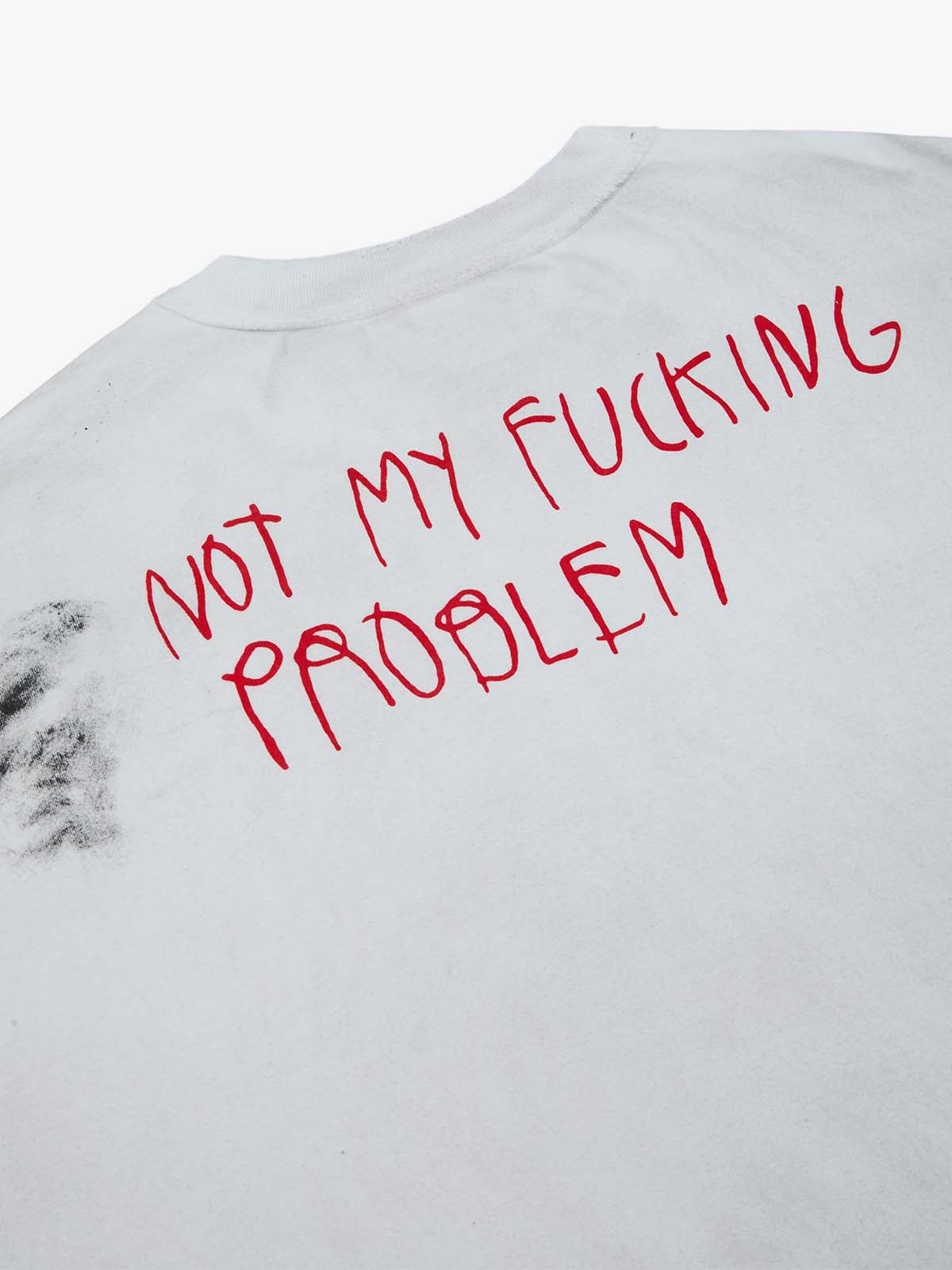 Distressed Raw Hem Sleeveless shirt with Grunge Slogan Print