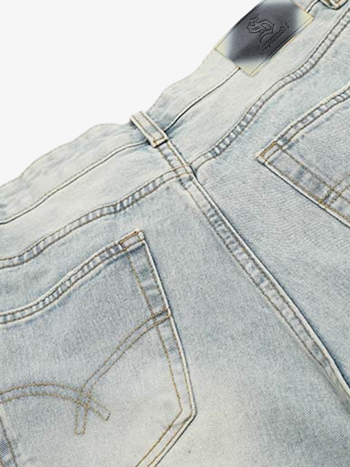 Light Wash Relaxed Fit Denim Shorts