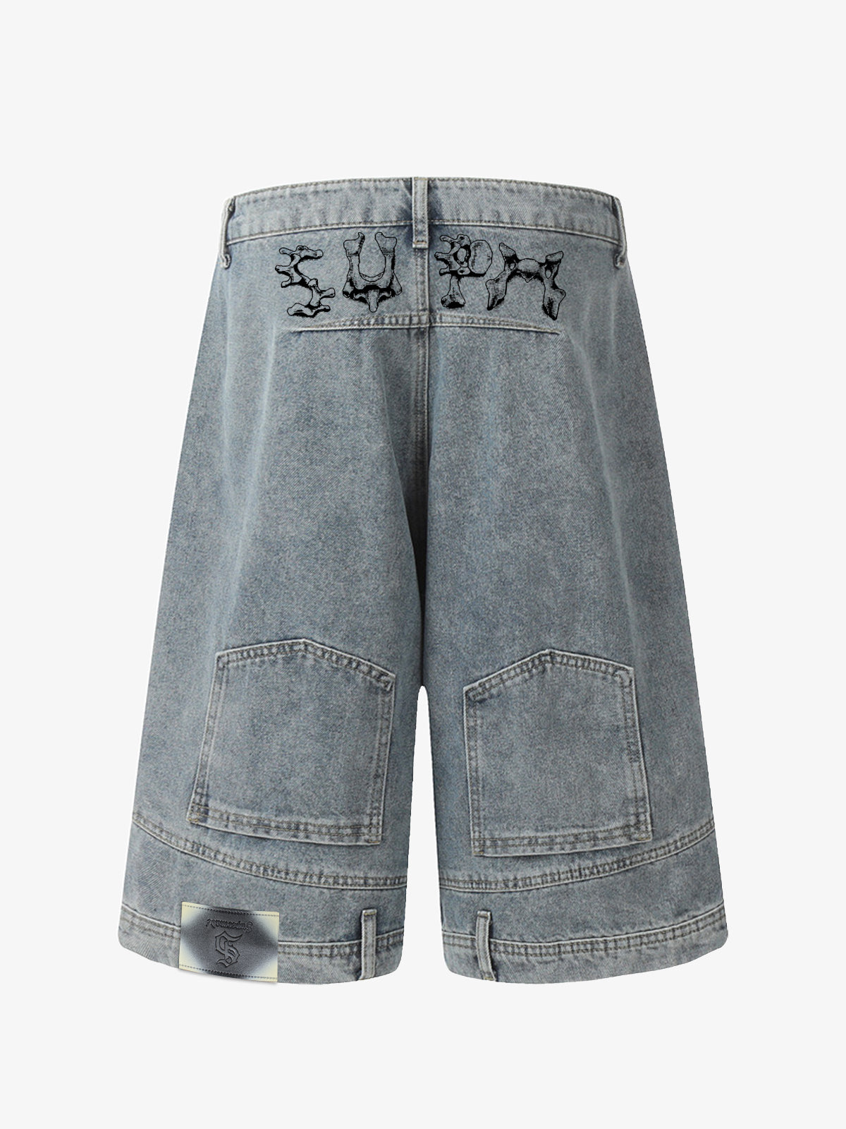 Distressed Waistband Hem Denim Shorts