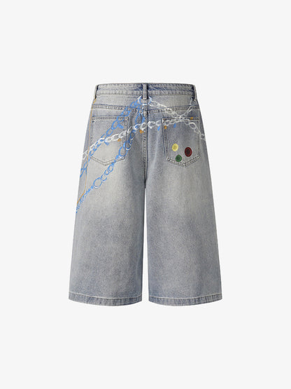 Urban Graffiti Denim Jorts