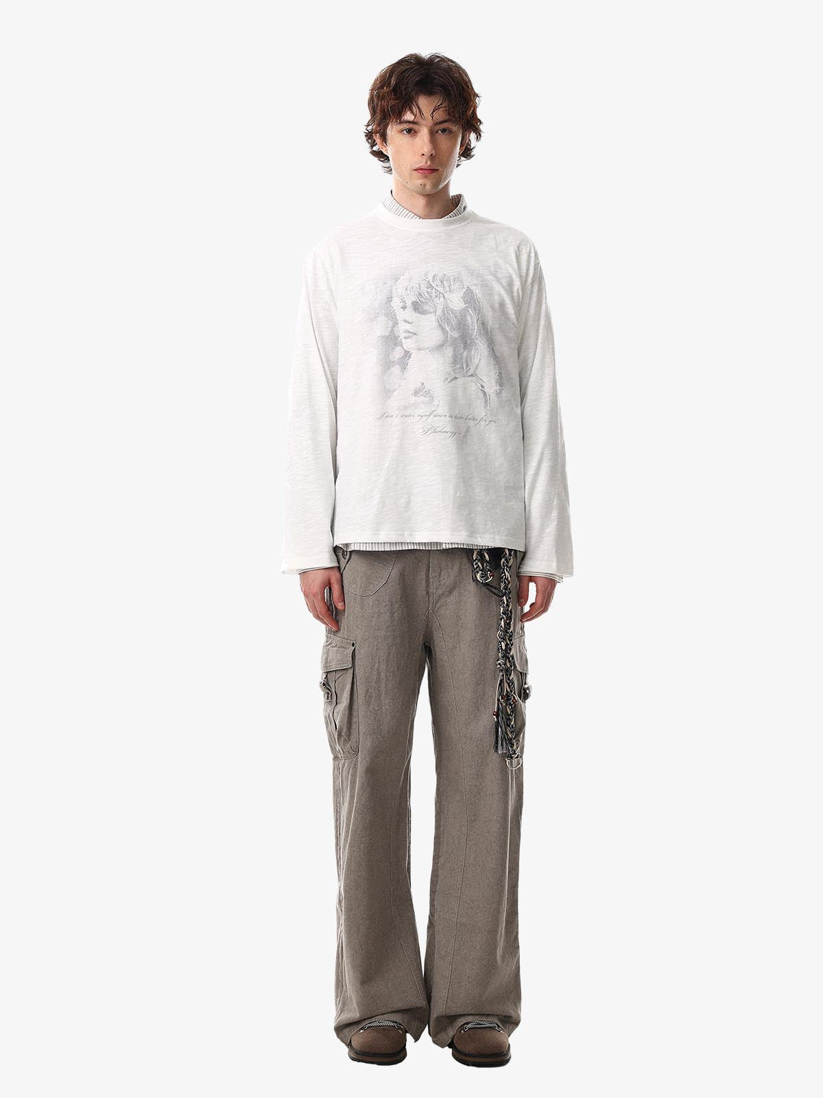 Retro Portrait Design Long Sleeve Tee