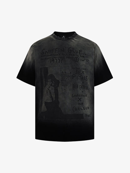 Distressed Graphic Cotton Tee