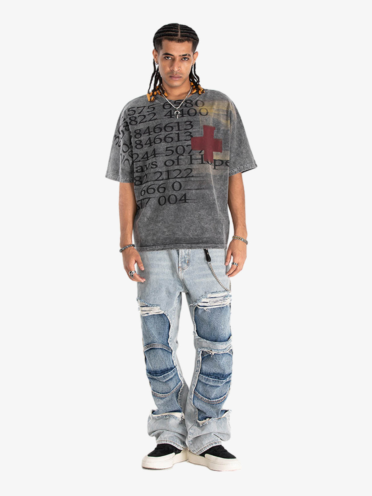 Retro Distressed Number Graphic Tee