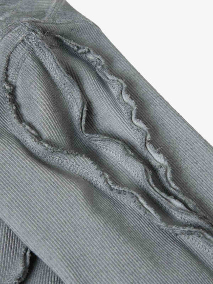 Retro Washed Sculpted Seam Ribbed Long Sleeve Tee