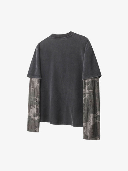 Long Sleeve with Layered Leopard Horse Design