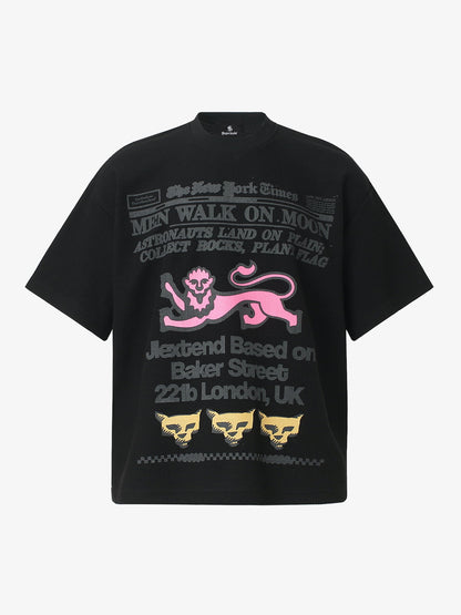 Playful Graphic Tee in Waffle Knit