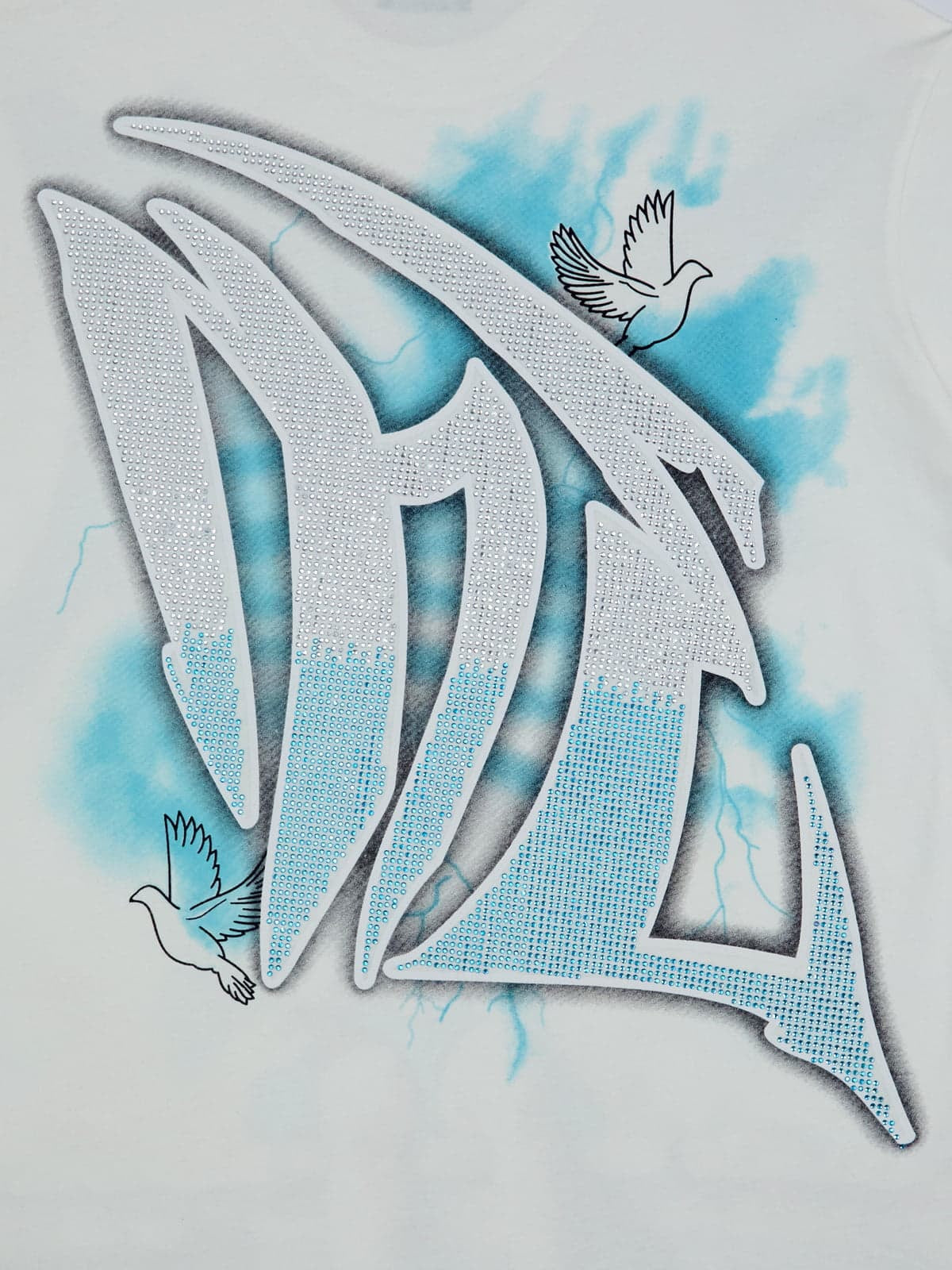 Vintage-Inspired Peace Dove Angel Rhinestone Tee