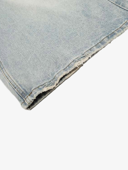 Light Wash Relaxed Fit Denim Shorts