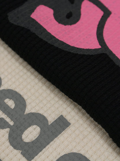 Playful Graphic Tee in Waffle Knit