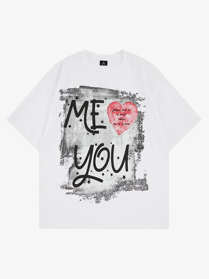 Vintage-Inspired 'ME YOU' Heart Graphic Tee