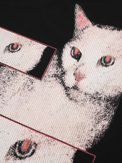 Long-Sleeve with Cat Print