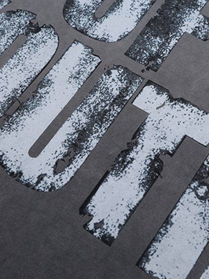 Retro Gradient Spray Letter Graphic Tee