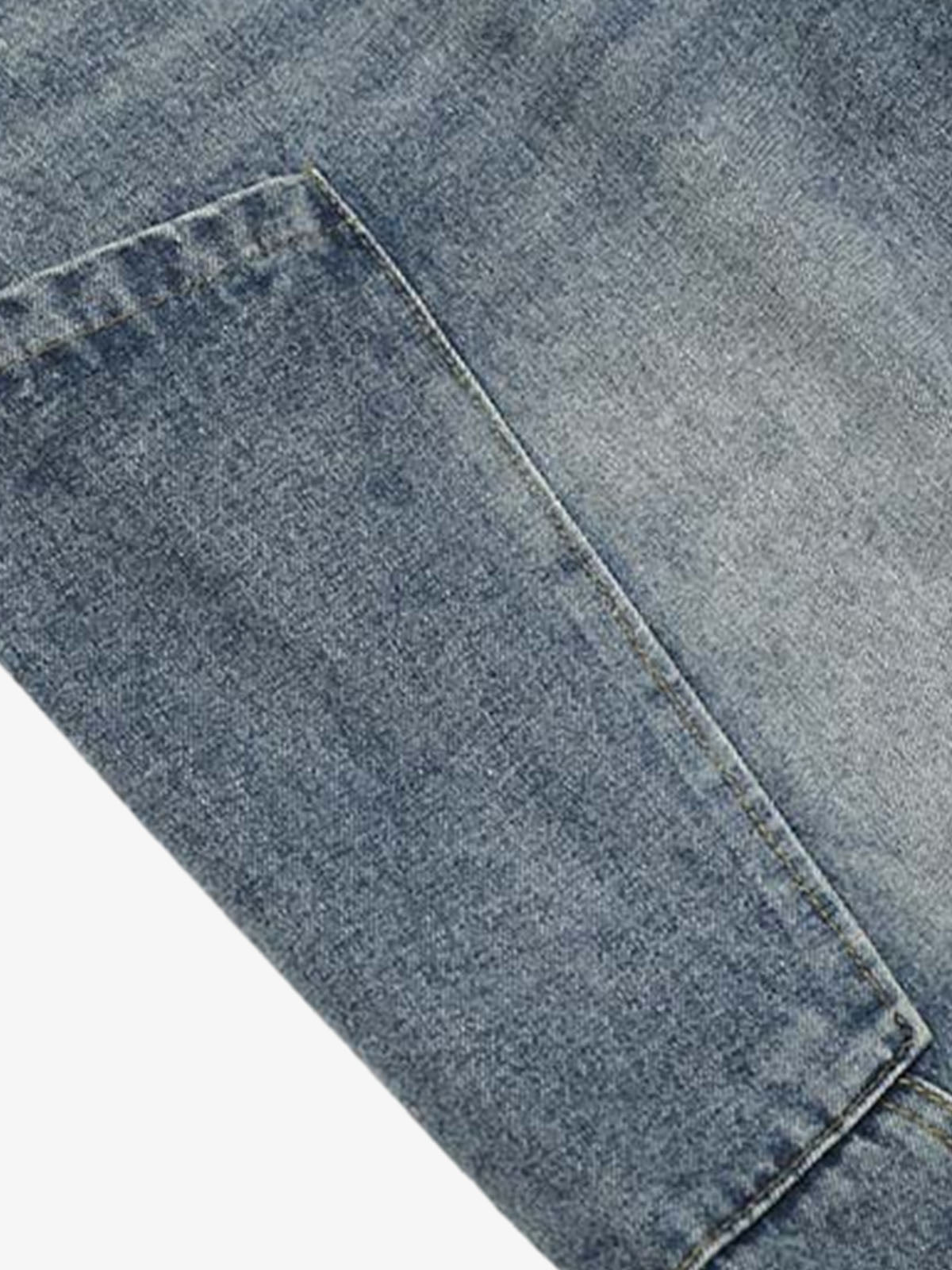 Camouflage Patchwork Denim Cargo Shorts