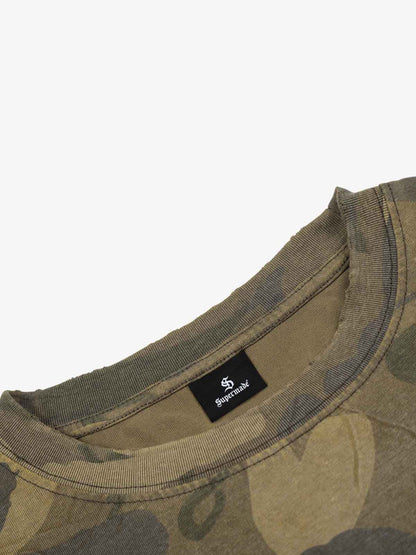 Camo Graphic Long Sleeve T-Shirt with Number 8 Design