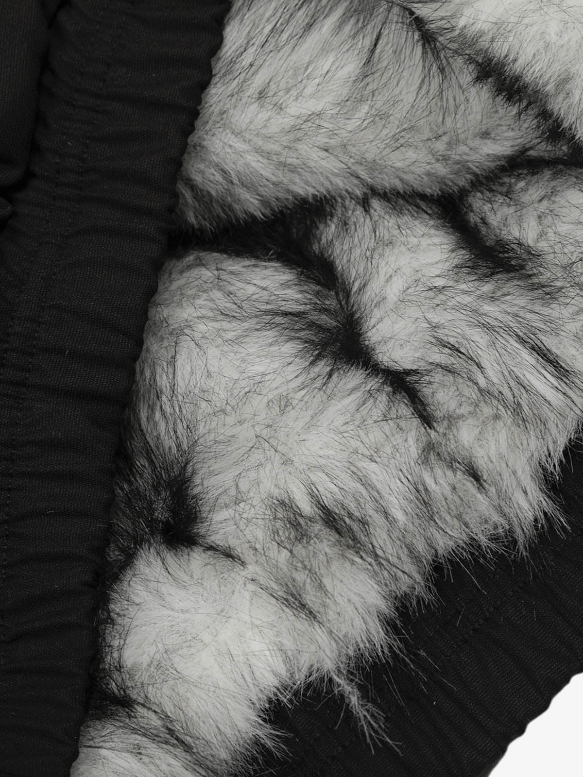 Retro Stand Collar Faux Fur Lined Bomber Jacket