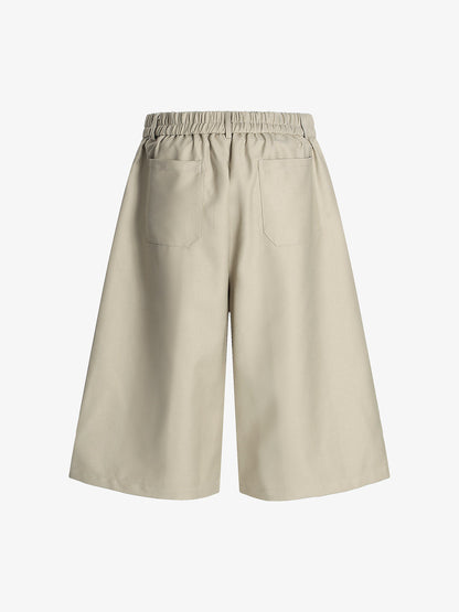 Casual Jorts with Deconstructed Drop-Effect Design