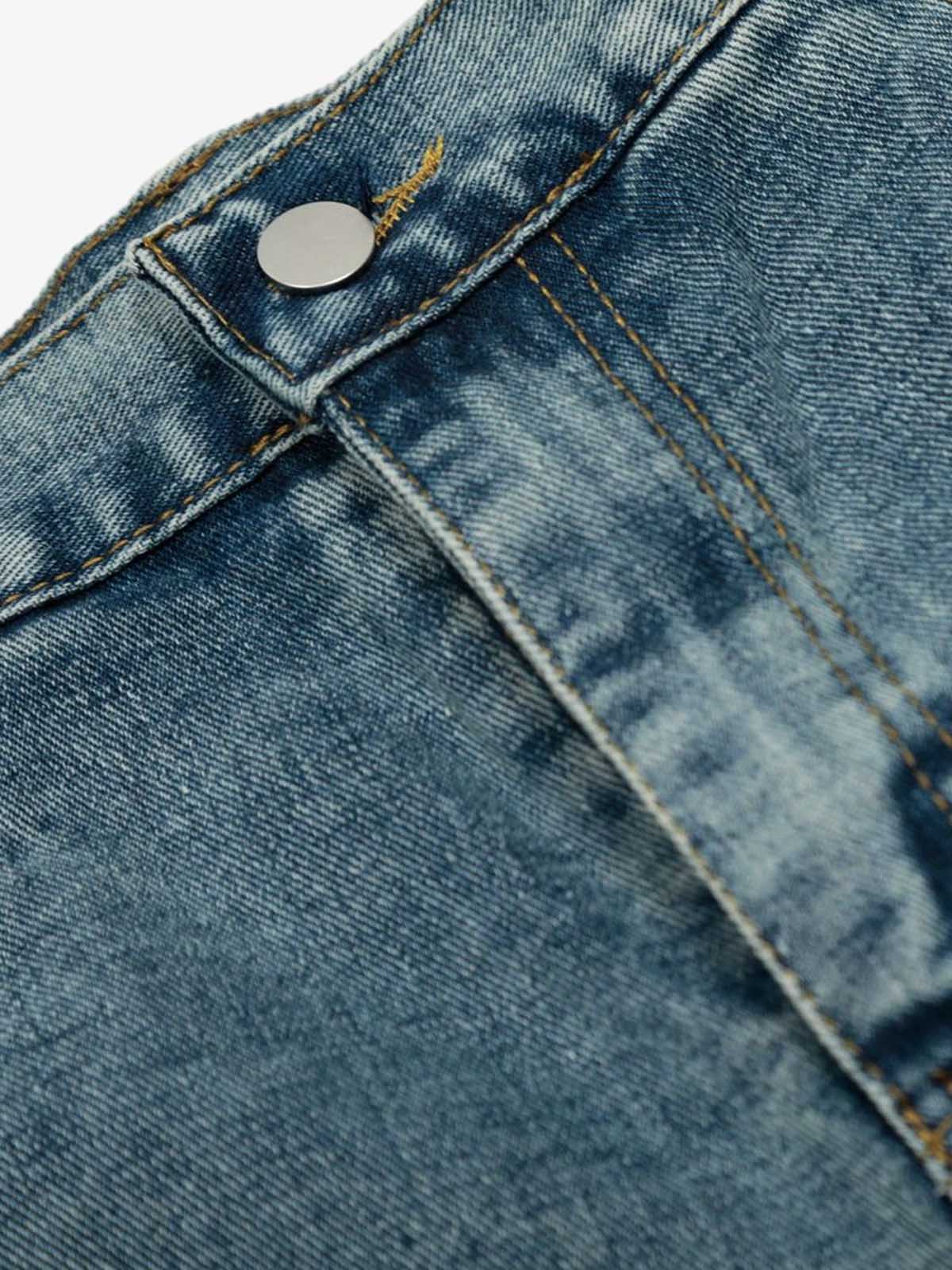 Faded Striped Wide-Leg Denim Jorts