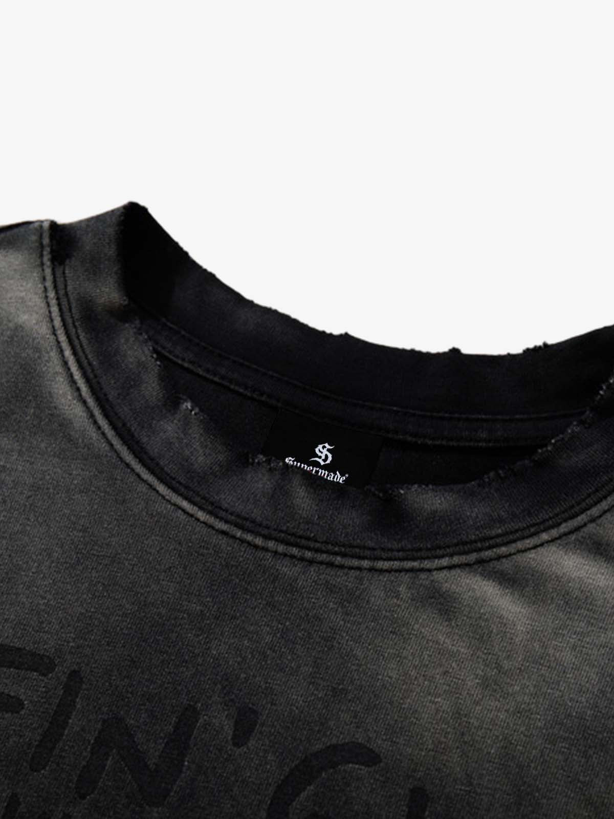 Distressed Graphic Cotton Tee