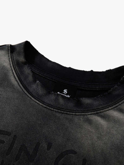 Distressed Graphic Cotton Tee