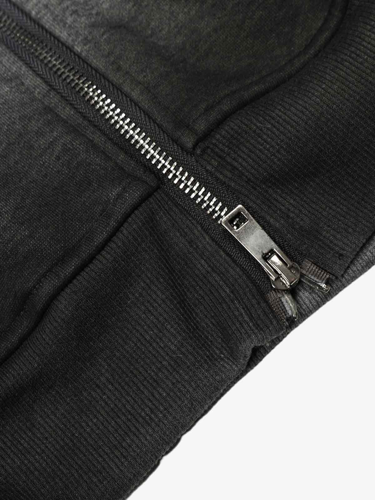 Distressed Studded Gradient Zip Up Hoodie