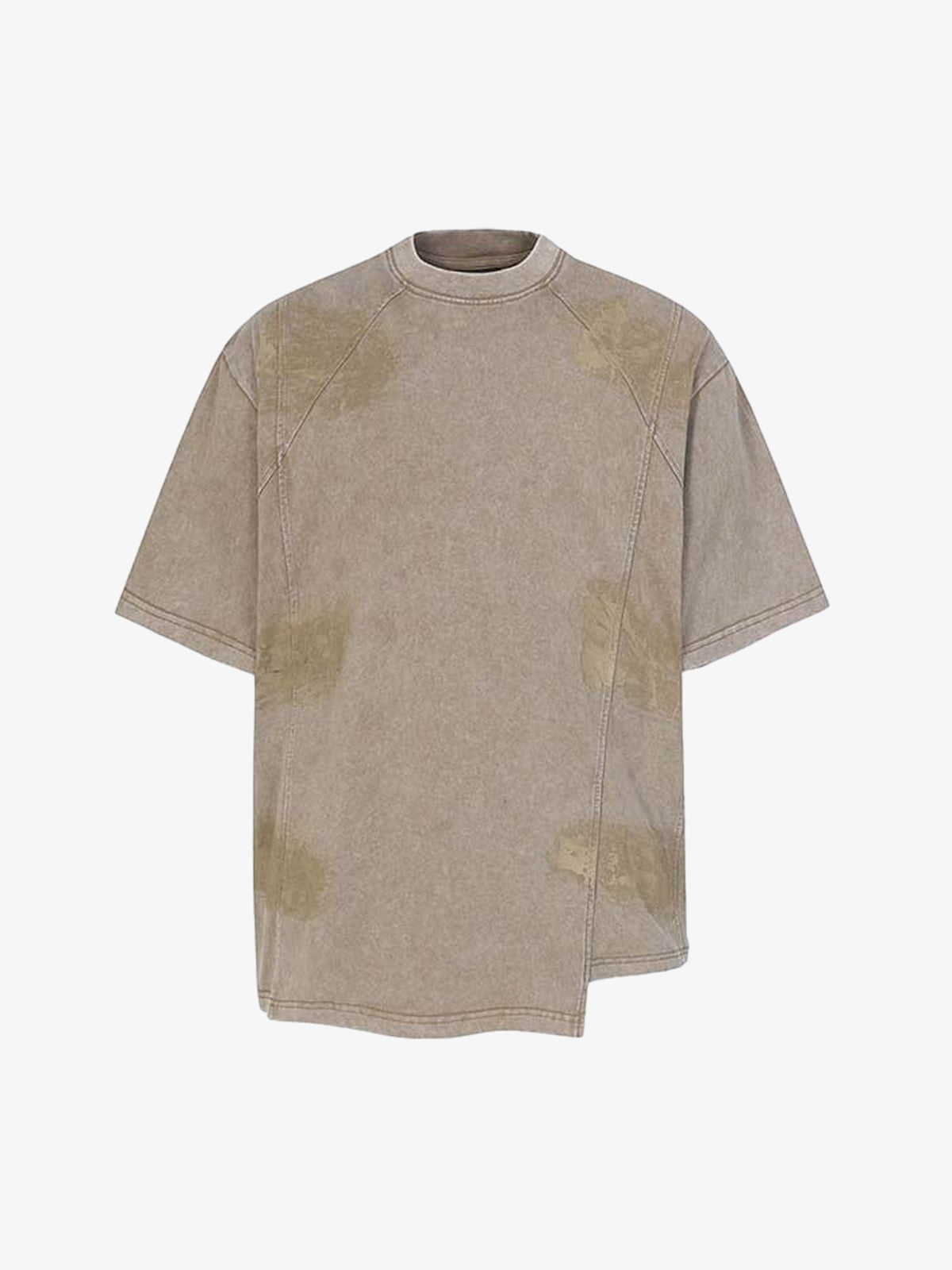 Retro Distressed Oversized T-Shirt with Panel Seaming