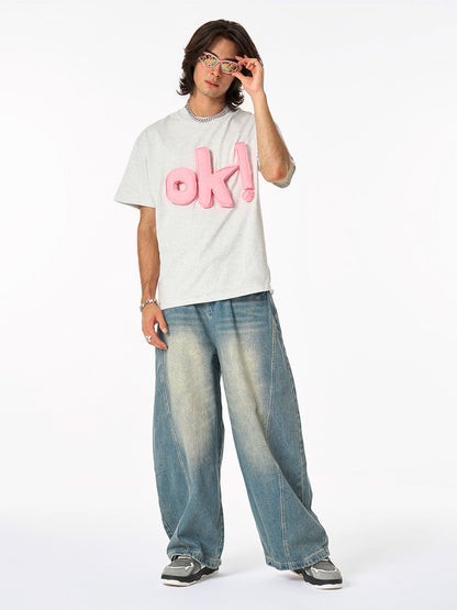 Playful 'OK!' Graphic Tee