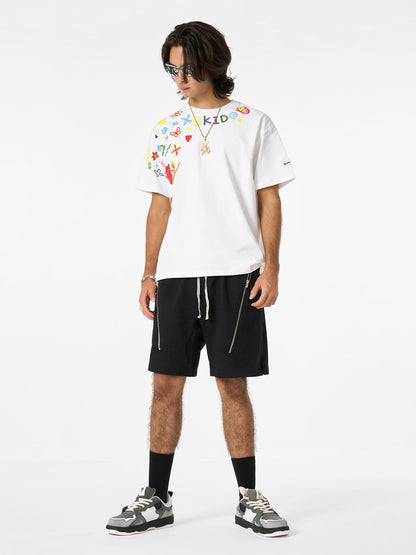 Hand-Painted Retro Graffiti Tee