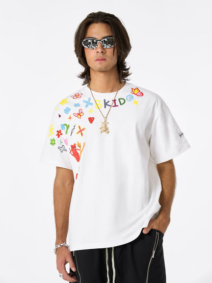 Hand-Painted Retro Graffiti Tee