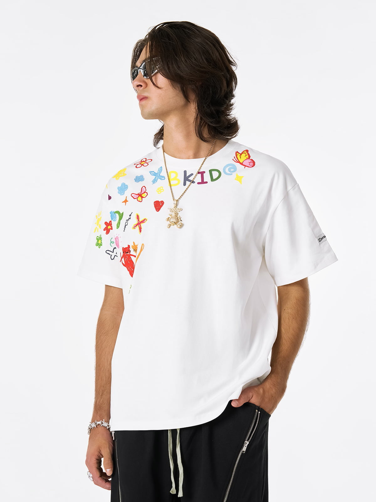 Hand-Painted Retro Graffiti Tee