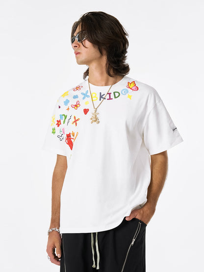 Hand-Painted Retro Graffiti Tee
