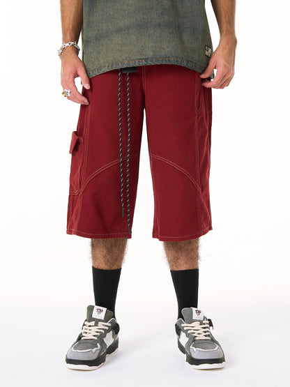 Embellished Denim Cargo Jorts